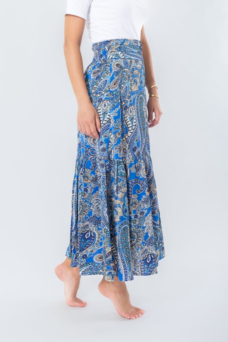 GWENYTH SKIRT (Blue/Pattern) - Skirt - Yakira Bella