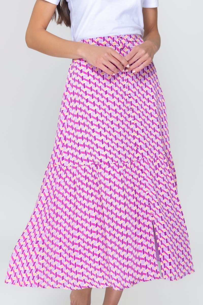 GWENYTH SKIRT (PURPLE PATTERN) - Skirt - Yakira Bella