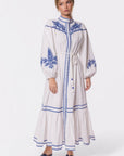 Hailey Dress (White Blue) - Dress - Yakira Bella