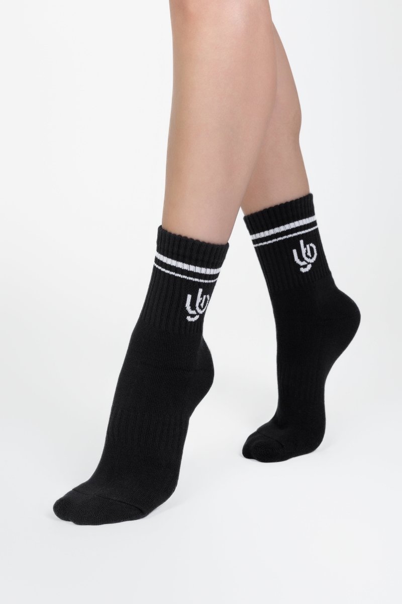 HALF - CREW SOCK (BLACK) - Socks - Yakira Bella