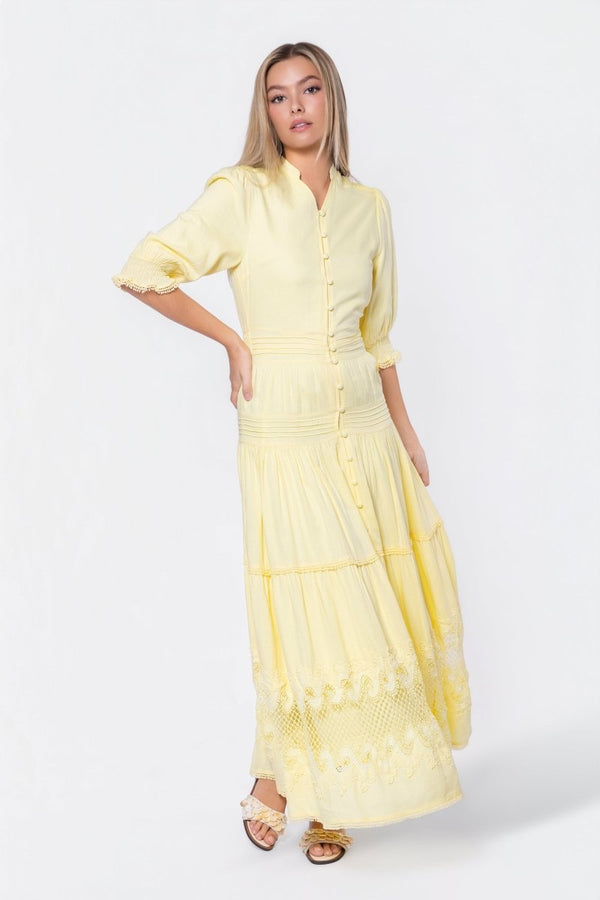 Hallie Dress (Light Yellow) - Dress - Yakira Bella