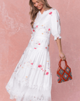 Hallie Dress (White Flower) - Dress - Yakira Bella