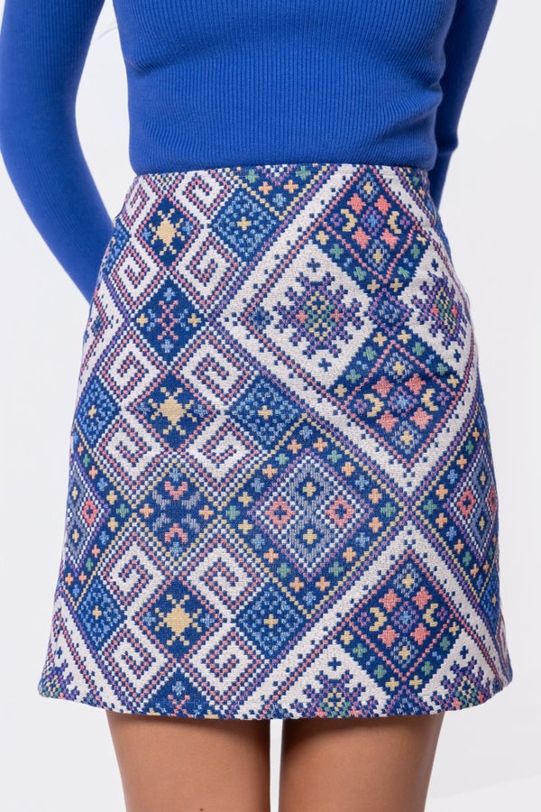 Hannah Skirt (Navy Multi) - Skirt - Yakira Bella