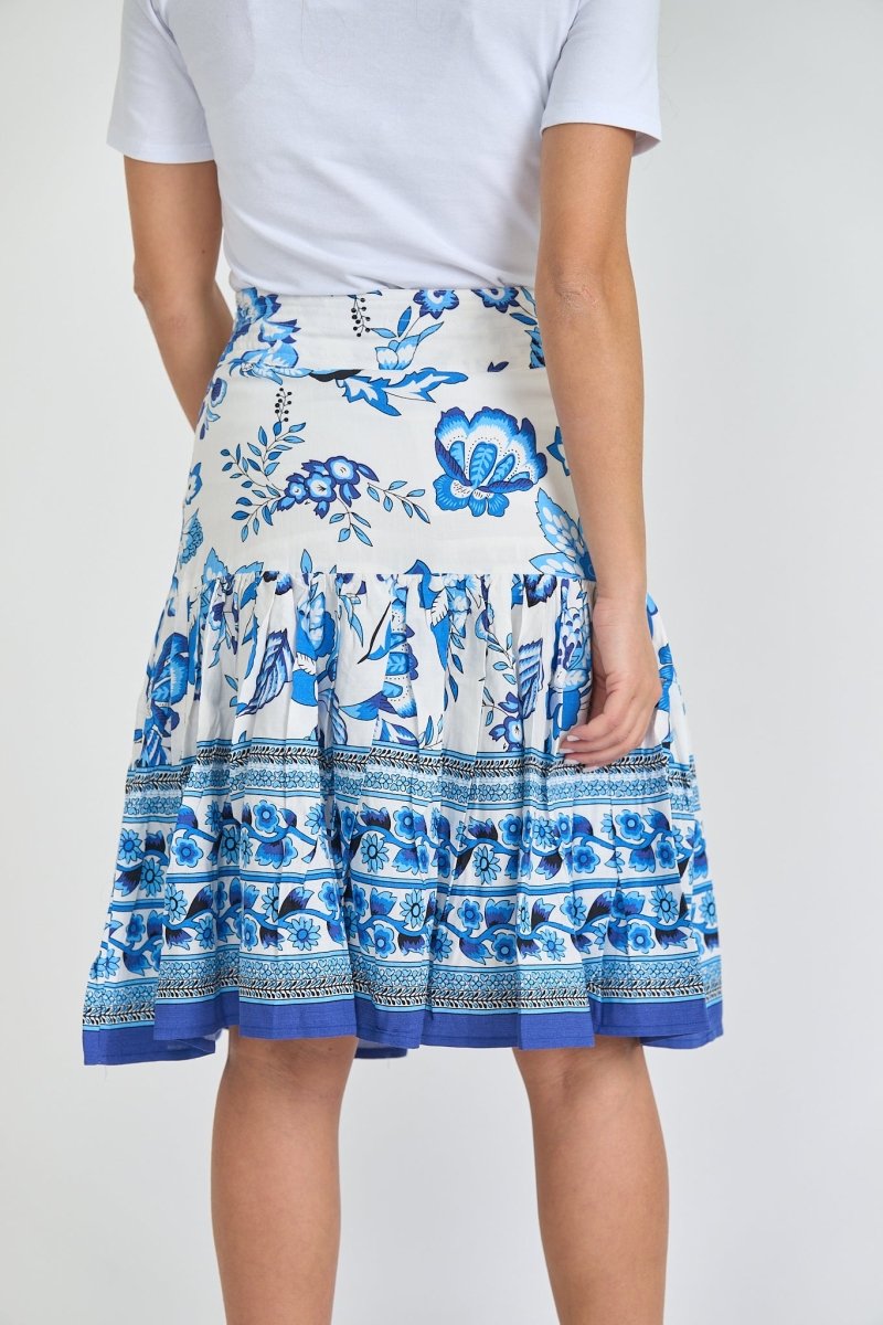 HAYDEN SKIRT (White/Blue) - Skirt - Yakira Bella