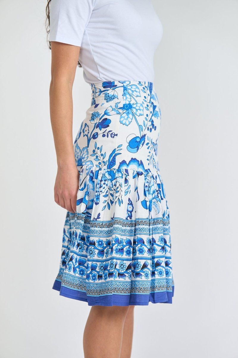 HAYDEN SKIRT (White/Blue) - Skirt - Yakira Bella