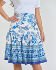 HAYDEN SKIRT (White/Blue) - Skirt - Yakira Bella