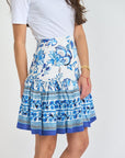 HAYDEN SKIRT (White/Blue) - Skirt - Yakira Bella