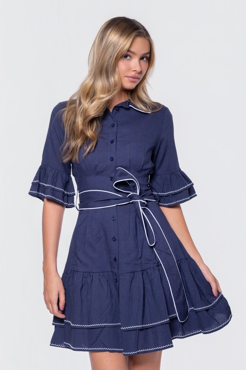 Hazel Dress (Navy) - Dress - Yakira Bella