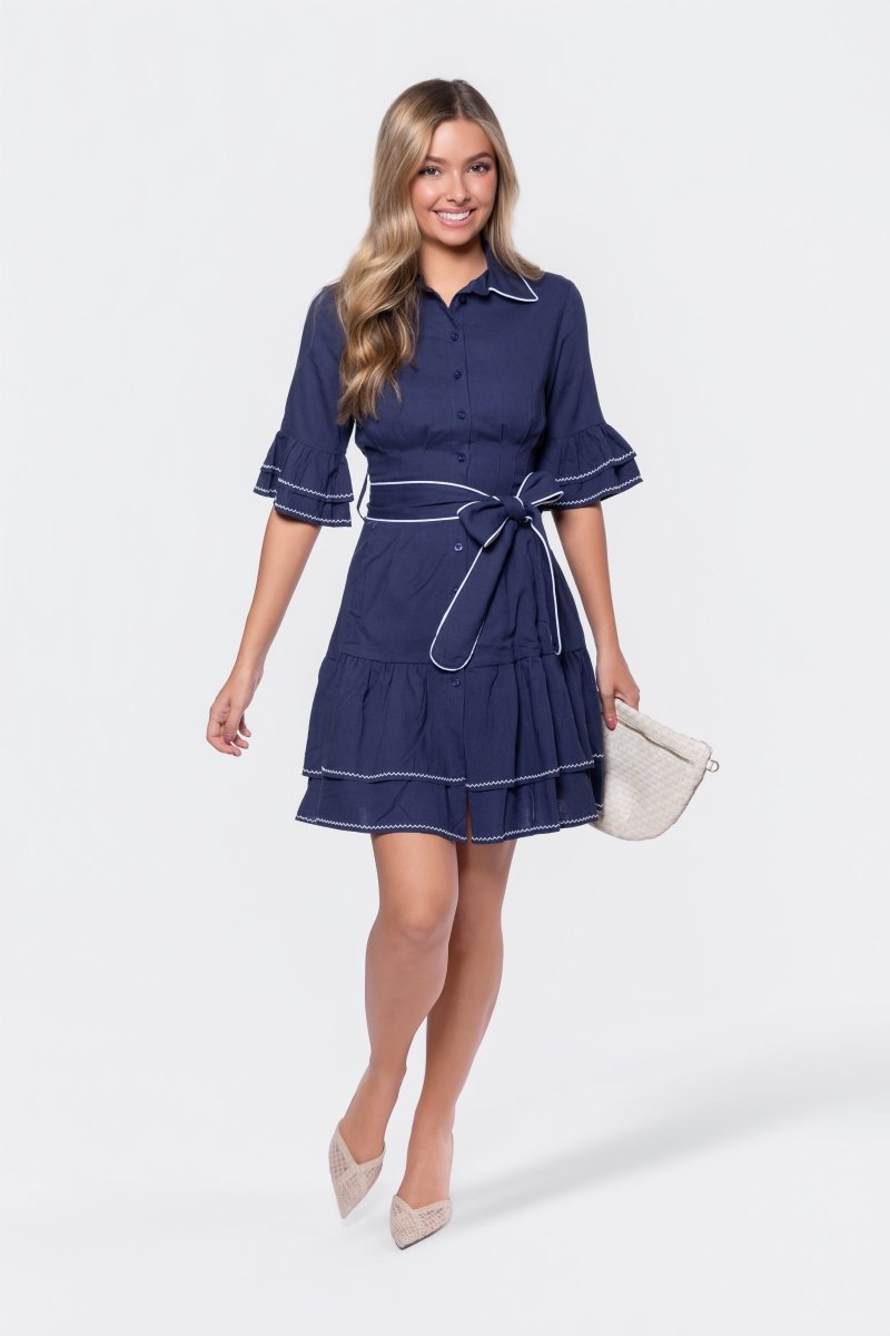 Hazel Dress (Navy) - Dress - Yakira Bella