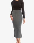 HEIDI SKIRT - MAXI (Heather Charcoal) - Skirt - Yakira Bella