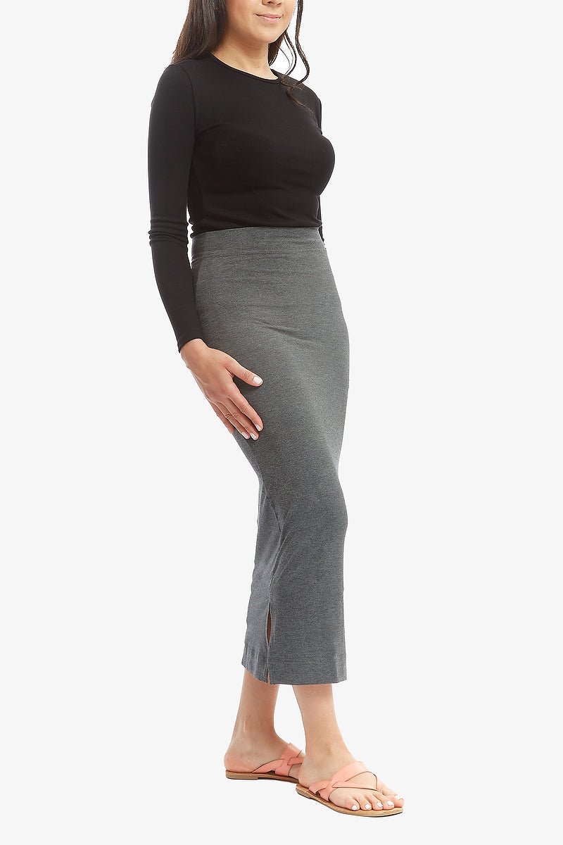 HEIDI SKIRT - MAXI (Heather Charcoal) - Skirt - Yakira Bella