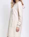 HOODIE DRESS 38" (BEIGE) - Dress - Yakira Bella