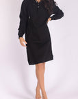 HOODIE DRESS 38" (BLACK) - Dress - Yakira Bella