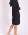 HOODIE DRESS 38" (BLACK) - Dress - Yakira Bella