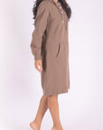 HOODIE DRESS 38" (BROWN) - Dress - Yakira Bella