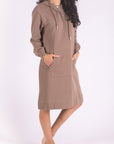 HOODIE DRESS 38" (BROWN) - Dress - Yakira Bella