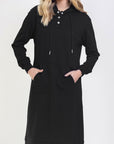 HOODIE DRESS 42" (BLACK) - Dress - Yakira Bella