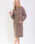 HOODIE DRESS 42" (BROWN) - Dress - Yakira Bella