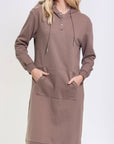 HOODIE DRESS 42" (BROWN) - Dress - Yakira Bella