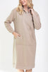 HOODIE DRESS 42" (KHAKI) - Dress - Yakira Bella