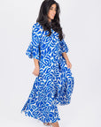 ISABELLA DRESS (WHITE/BLUE) - Dress - Yakira Bella