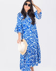 ISABELLA DRESS (WHITE/BLUE) - Dress - Yakira Bella