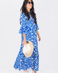 ISABELLA DRESS (WHITE/BLUE) - Dress - Yakira Bella