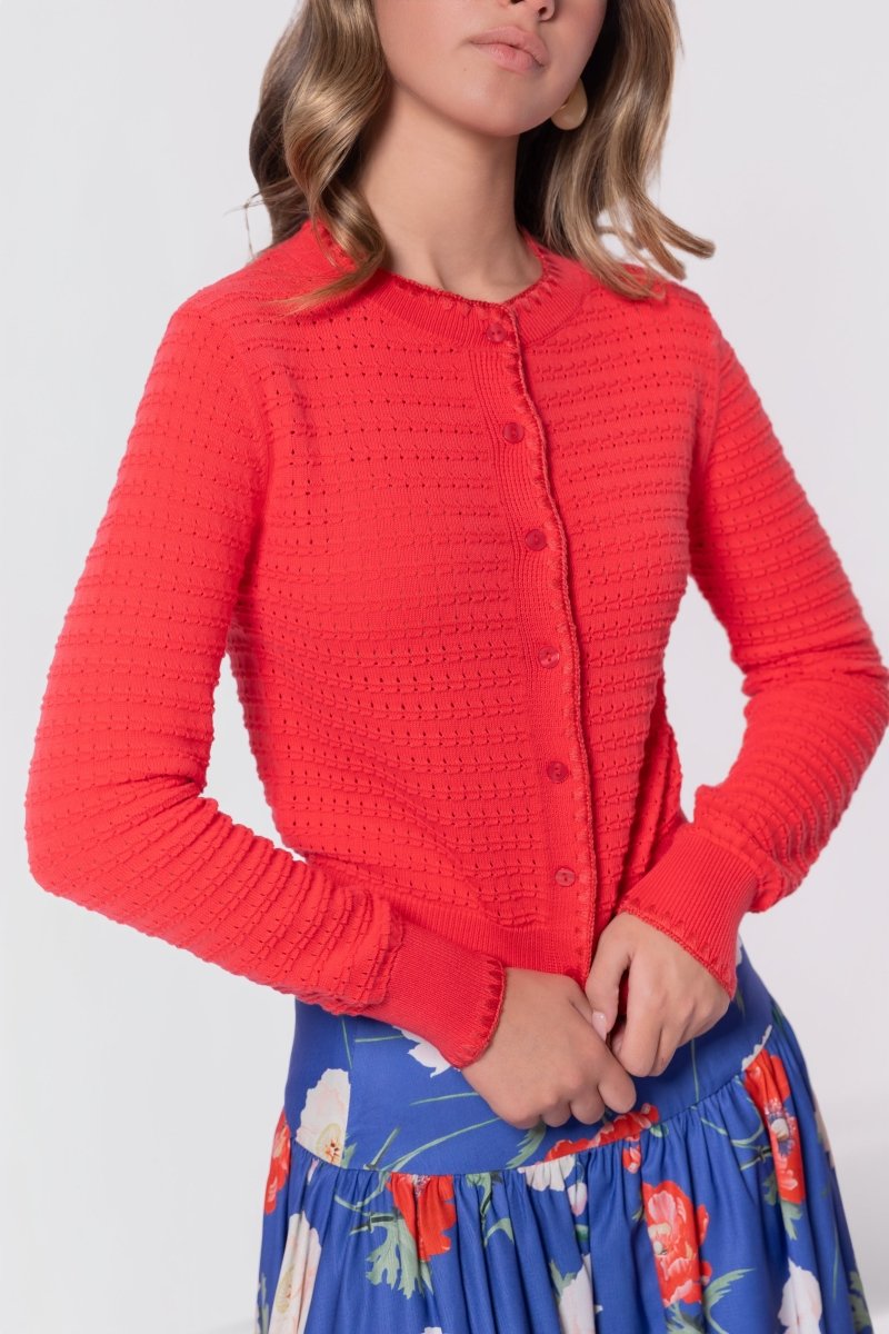 Jane Cardigan (Coral Pink) - Top - Yakira Bella