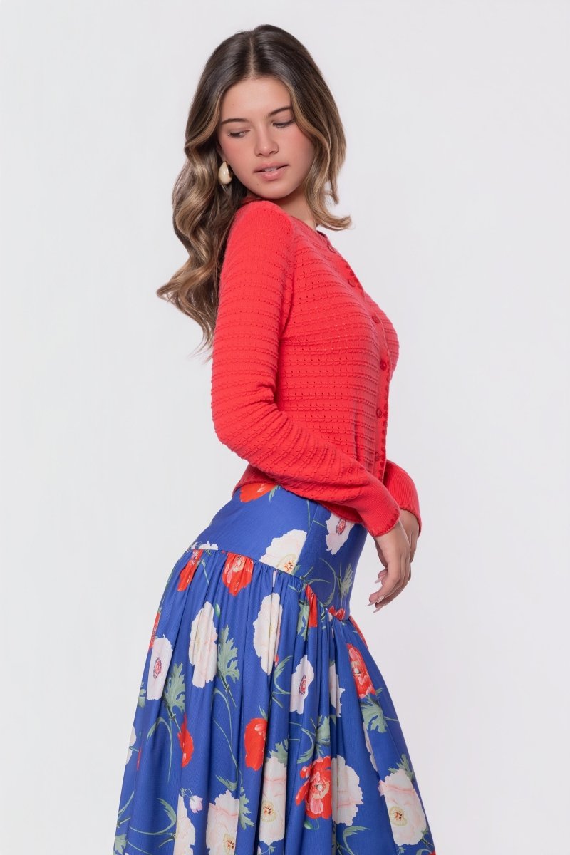 Jane Cardigan (Coral Pink) - Top - Yakira Bella