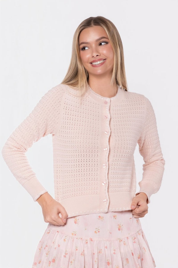 Jane Cardigan (Light Peach) - Top - Yakira Bella