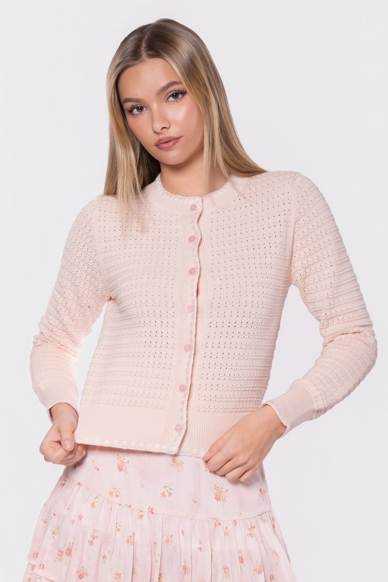 Jane Cardigan (Light Peach) - Top - Yakira Bella