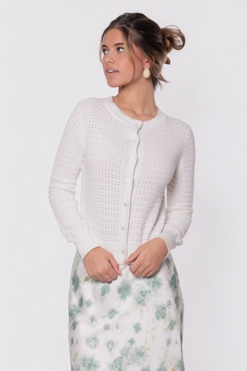 Jane Cardigan (White) - Top - Yakira Bella