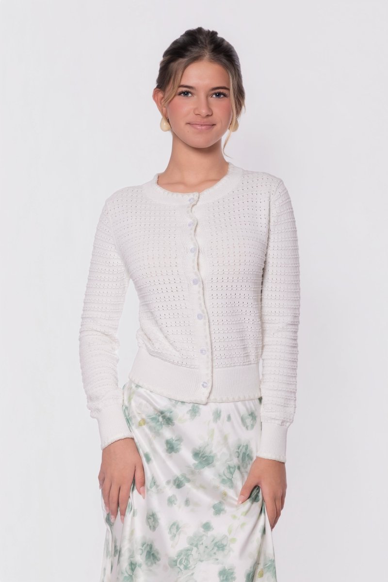 Jane Cardigan (White) - Top - Yakira Bella