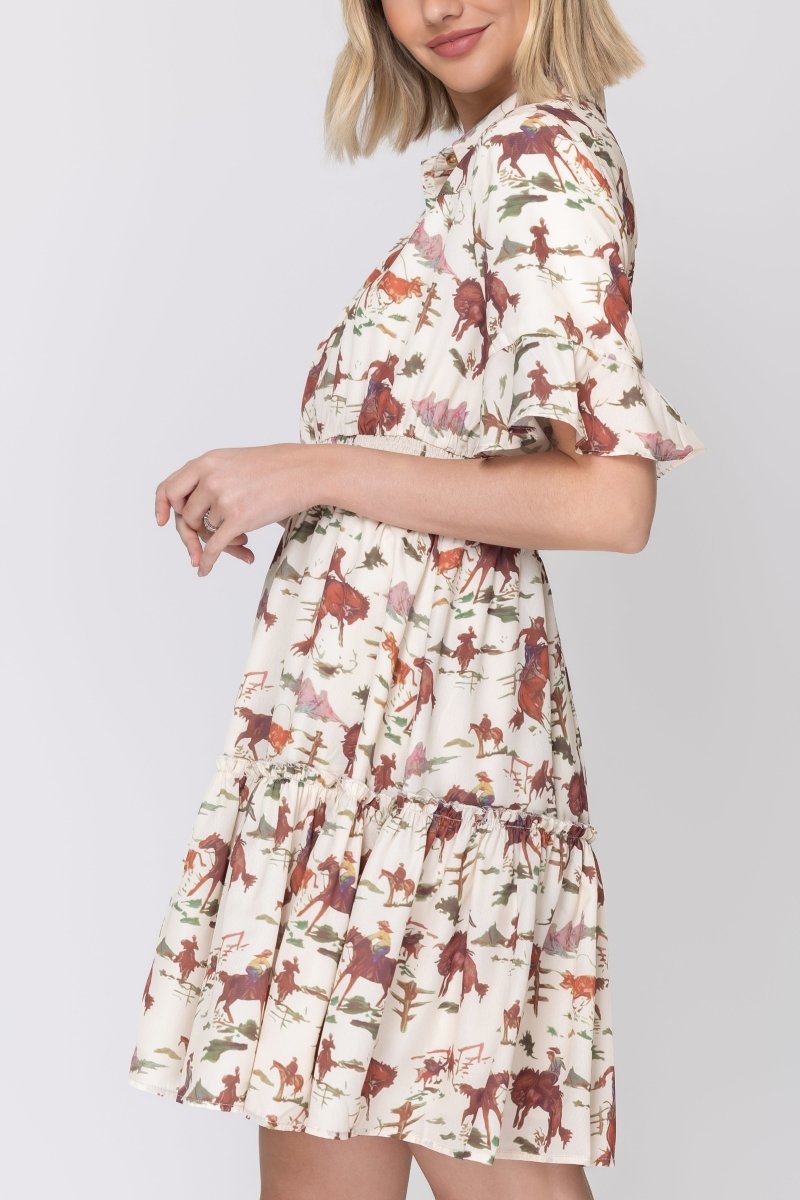 JANE DRESS (IVORY PATTERN) - Dress - Yakira Bella