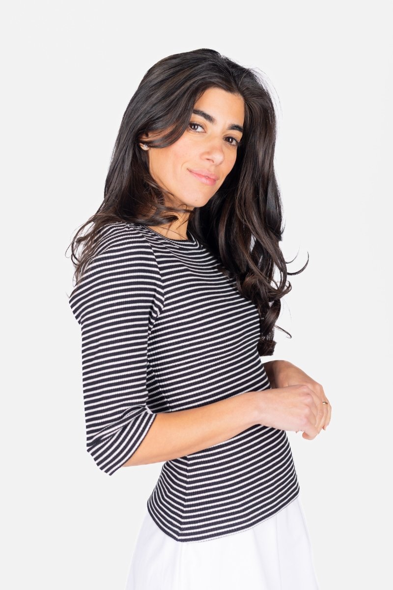 JEMMA TOP (BLACK STRIPE) - Top - Yakira Bella