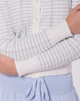 Jessie Cardigan (White/Blue) - Top - Yakira Bella