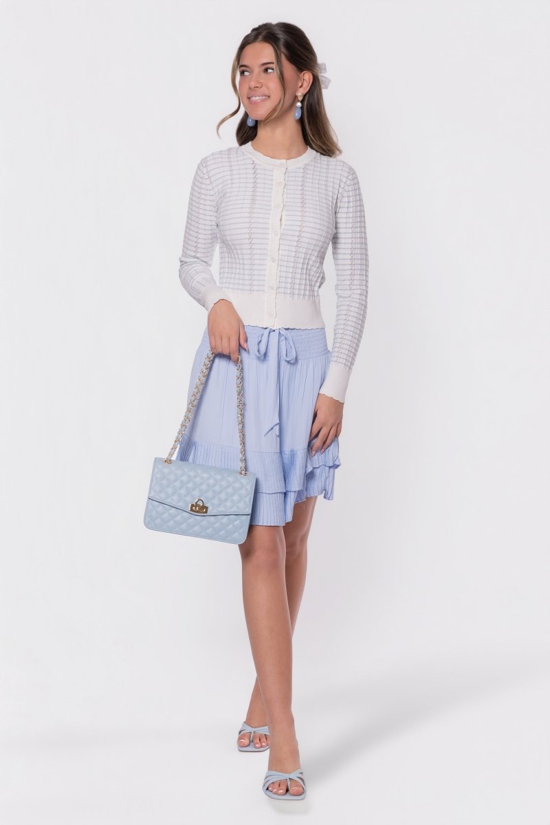 Jessie Cardigan (White/Blue) - Top - Yakira Bella