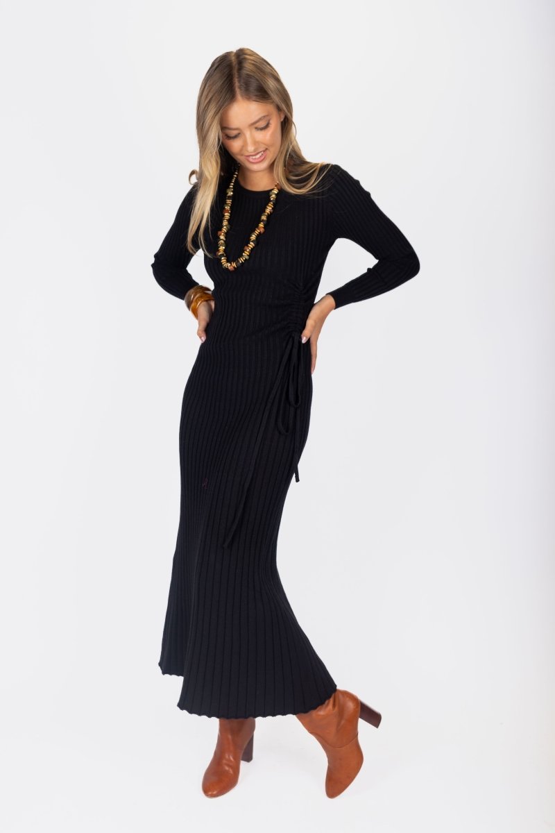 Jordan Dress 53&quot; (Black) - Dress - Yakira Bella