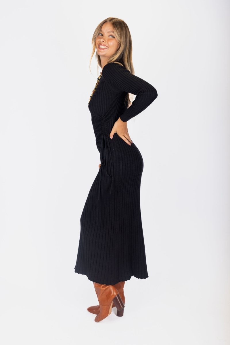 Jordan Dress 53&quot; (Black) - Dress - Yakira Bella