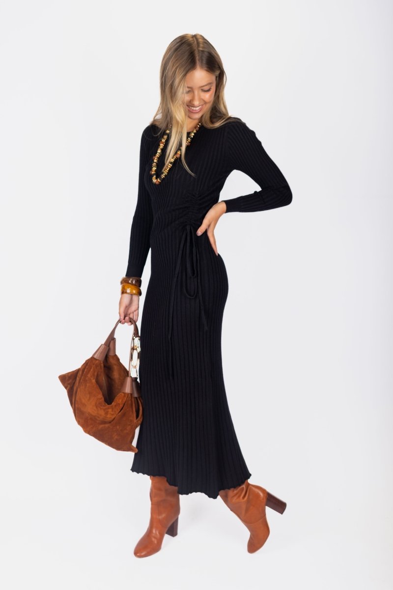 Jordan Dress 53&quot; (Black) - Dress - Yakira Bella