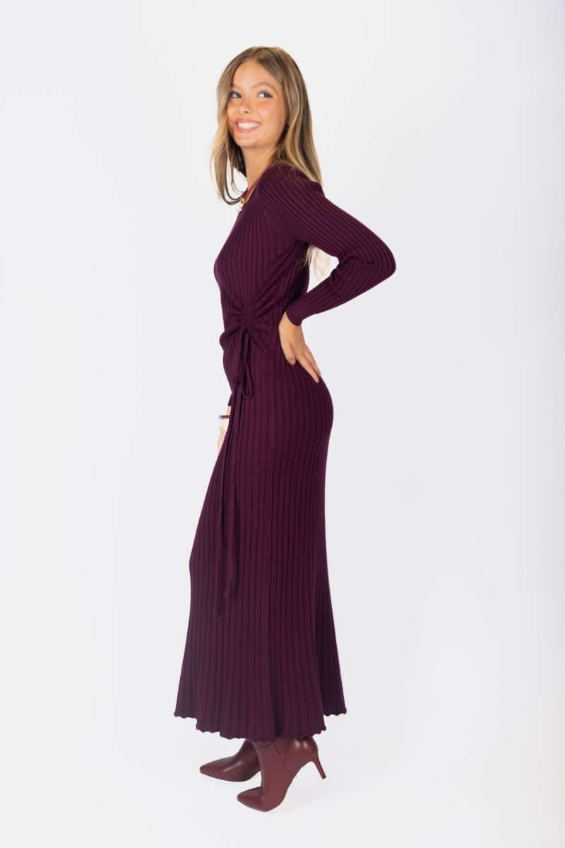 Jordan Dress 53&quot; (Burgundy) - Dress - Yakira Bella