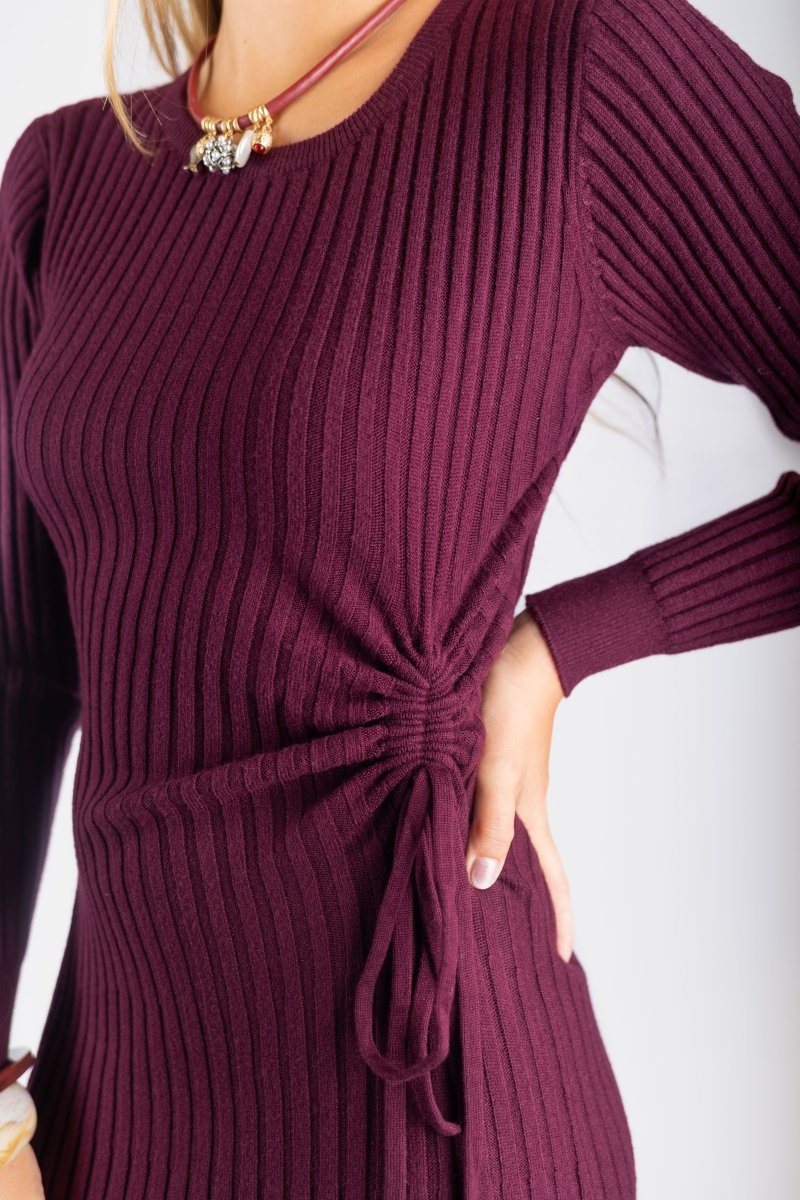 Jordan Dress 53&quot; (Burgundy) - Dress - Yakira Bella