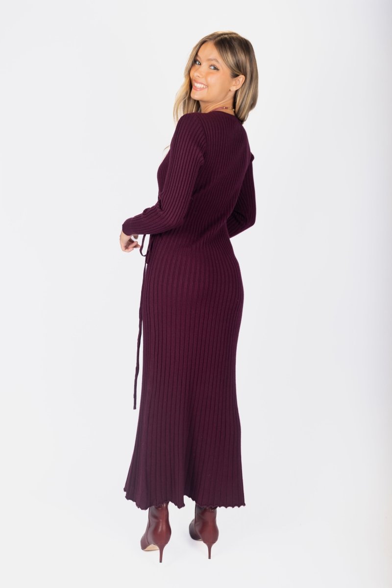 Jordan Dress 53&quot; (Burgundy) - Dress - Yakira Bella