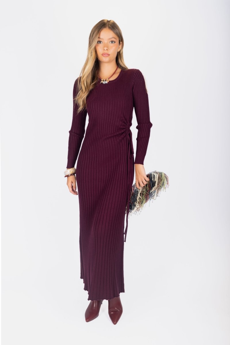 Jordan Dress 53&quot; (Burgundy) - Dress - Yakira Bella