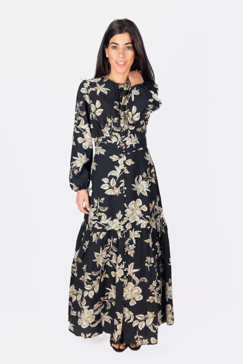 JOSEPHINE DRESS (BLACK/BEIGE) - Dress - Yakira Bella