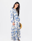 JOSEPHINE DRESS (WHITE/BLUE) - Dress - Yakira Bella