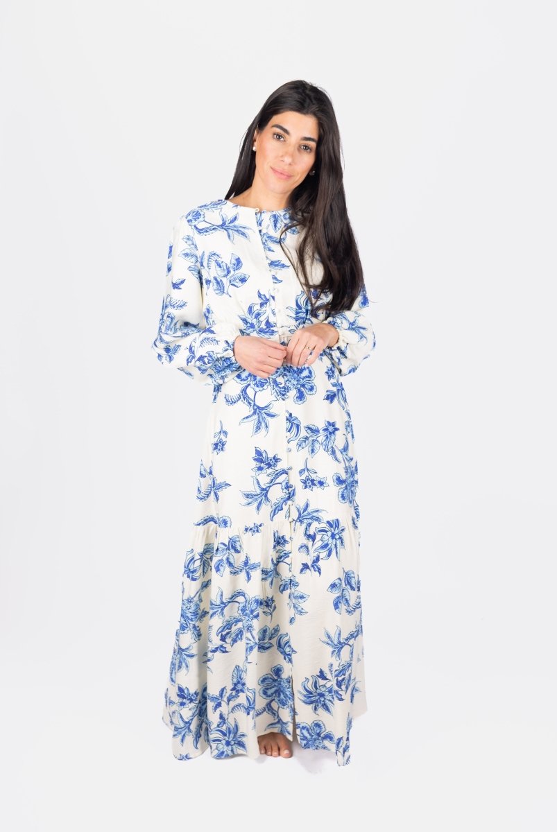 JOSEPHINE DRESS (WHITE/BLUE) - Dress - Yakira Bella