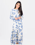 JOSEPHINE DRESS (WHITE/BLUE) - Dress - Yakira Bella