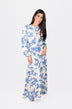 Josephine Dress 53" (White/Blue)