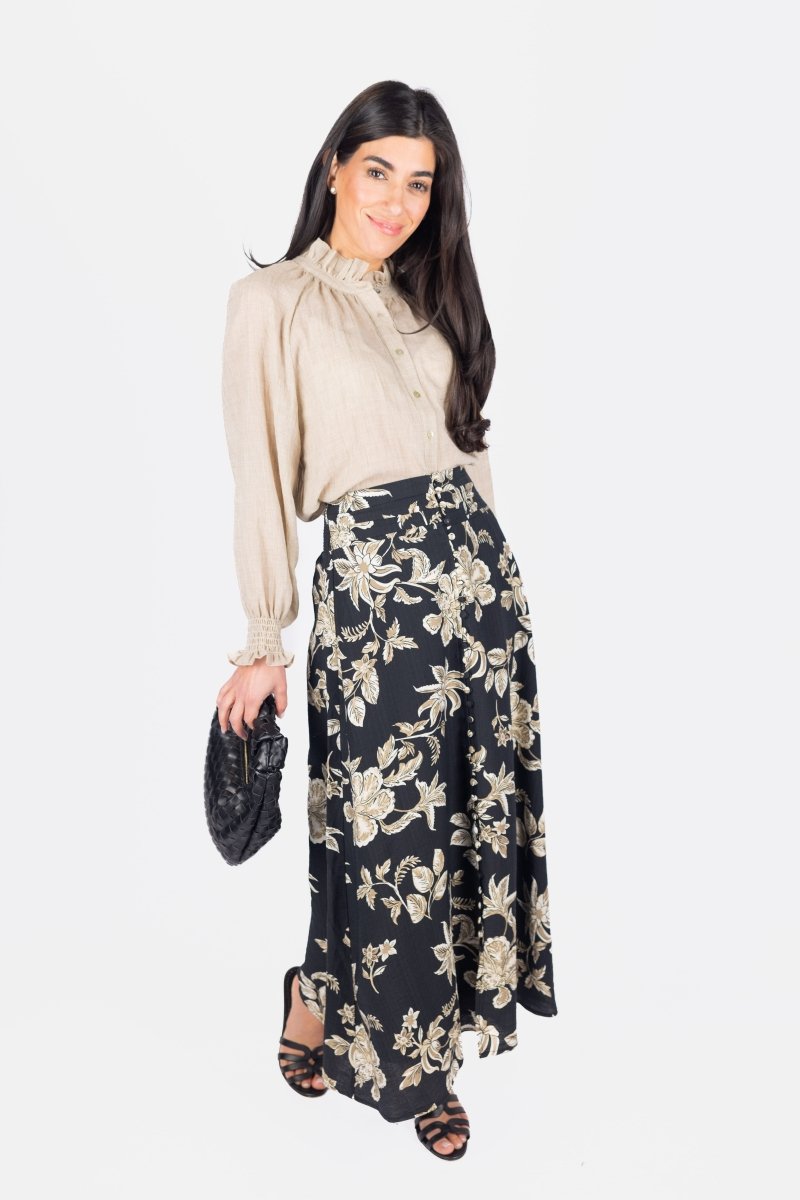 JOSEPHINE SKIRT (BLACK/BEIGE) - Skirt - Yakira Bella